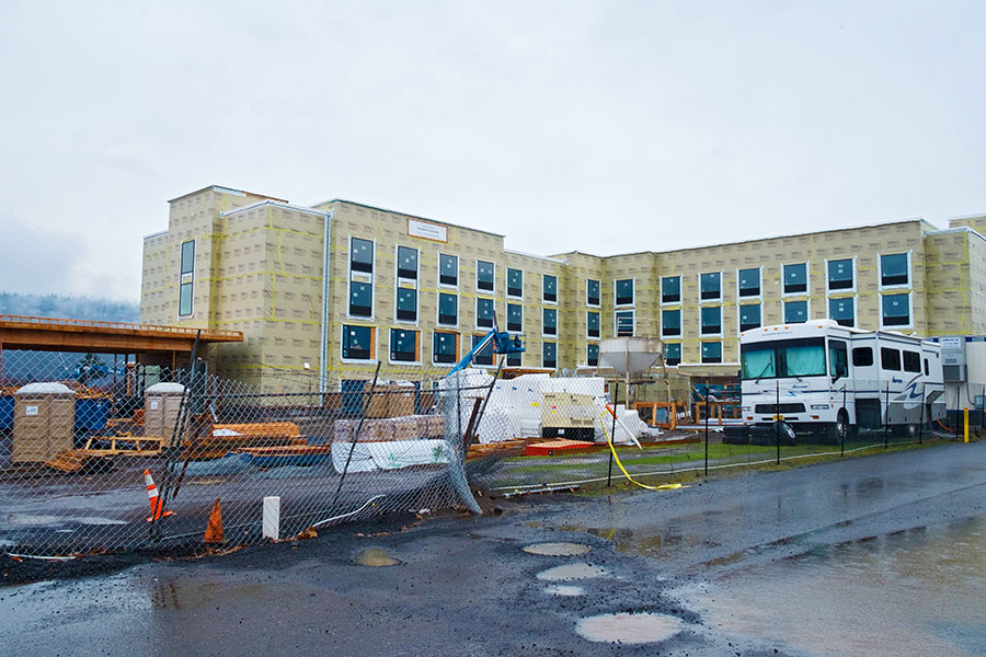 The Hampton Inn & Suites, under construction in Hood River