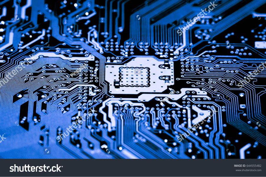 stock photo abstract close up of electronic circuits in technology on mainboard computer background logic 644555482