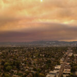 A photo of wildfire smoke in Portland, Oregon, taken from Hawthorne Blvd. taken in September 2020.
